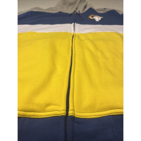 Los Angeles Rams Blue Full Zip Hoodie Men’s 4XL Starter NFL Sweatshirt - Picture 4 of 16